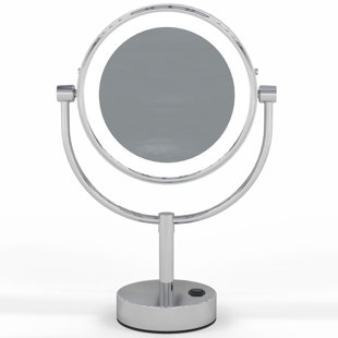 APTATIONS Kimball Young Round LED Metal Floor Mirror