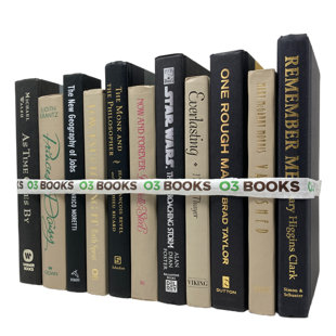 O3 BOOKS Vintage Leather Decorative Books Black and Tan