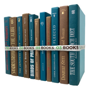 O3 BOOKS Sahara Nights Decorative Books Dark Brown and Teal