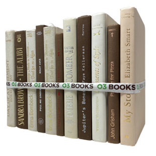 O3 BOOKS Creamy Elegance Decorative Books Crème and Dark Brown