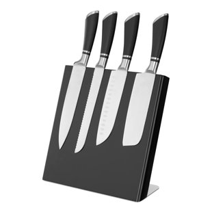 URKNO Rubberwood Magnetic Knife Block