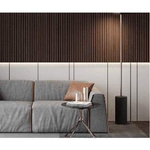 PORPORA 106" L x 6" W Shiplap Wood Wall Paneling, 3D Slat Wood Wall Panels (Set of 4)