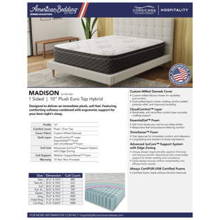 CORSICANA MATTRESS HOSPITALITY 10'' Plush Mattress