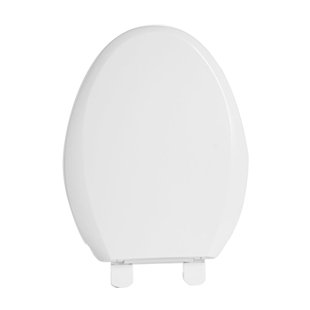 FBJ Quiet Close Plastic Oval Toilet Seat, Easy to Install & Clean, Elongated