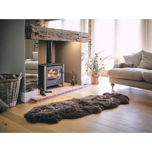 BOWRON SHEEPSKIN Solid Colour Machine Woven Sheepskin 60x180cm Dark Brown Area Rug