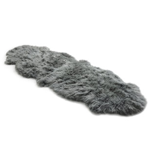 BOWRON SHEEPSKIN Solid Colour Machine Woven Sheepskin 60x180cm Gray Area Rug