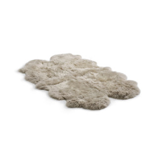 BOWRON SHEEPSKIN Solid Colour Machine Woven Sheepskin Beige Area Rug