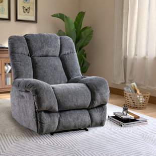 HOKKU DESIGNS Besan Homezy 34" Wide Power Recliner, Pillow Armrest, Tufted Back