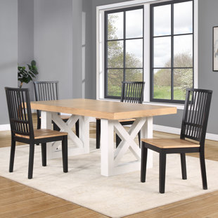 STEVE SILVER FURNITURE Magnolia Extendable Trestle Dining Set