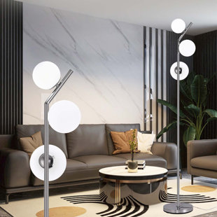 GEORGE OLIVER Jimme 64'' Polished Tree Floor Lamp