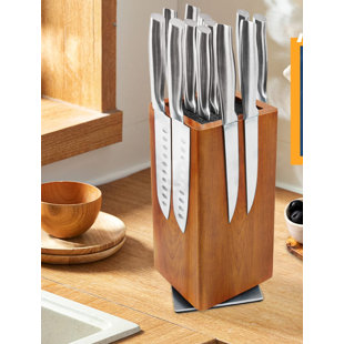 URKNO Acacia Magnetic Knife Block