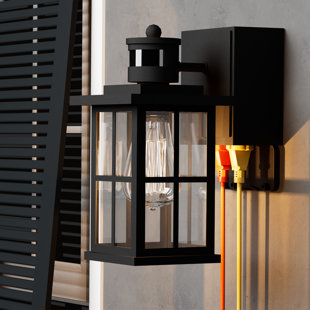 HELYIVLE Citron 1-Light Outdoor Wall Lantern with Dusk to Dawn (Set of 2)