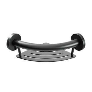 HealthCraft - PLUS Corner Shelf 9.5", Grab Bar for Bath and Shower Safety (500 lb. Capacity)