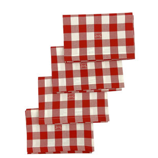 CARLO LAMPERTI™ CARLO LAMPERTI Italy | Ghisallo Buffalo Check Premium European Cotton Linen Placemats Set Of 4 | Eco-Friendly |Machine Washable Cloth Placemats For Spring, Summer, Kitchen, Wedding, Dining (Set of 4)