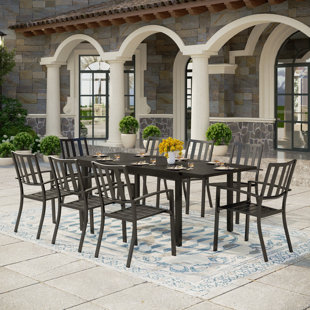 ALPHAMARTS Rectangular 8 - Person Outdoor Dining Set