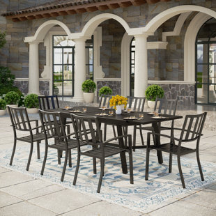ALPHAMARTS Rectangular 8 - Person Outdoor Dining Set