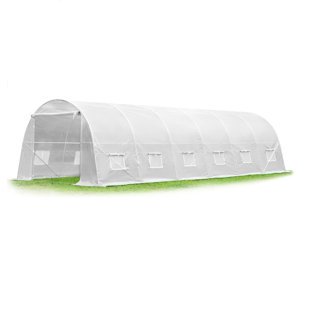 JOYHOUSEY 26' x 10' x 6.6' Greenhouse Large Gardening Plant Hot House, Walking In Tunnel Tent, White
