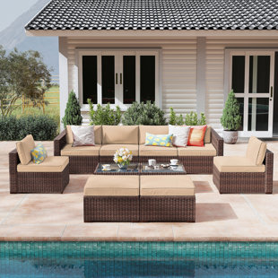 EBERN DESIGNS 8 - Person Outdoor Seating Group with Cushions