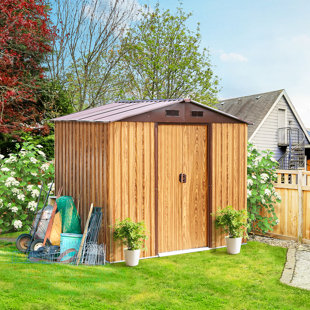 EGEIROS LIFE 7 ft. 5 in. W x 5 ft. 5 in. D Metal Storage Shed