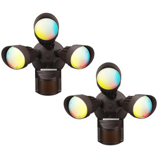 LEDVANS 3CCT LED Sensor Flood Light Dusk to Dawn 37.5W(300W Eqv.) 3 Lighting Modes (Set of 2)
