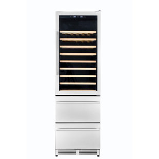 KUCHT 24 in. Dual Zone 108-Wine Bottles and 100-Cans Beverage & Wine Cooler in Stainless Steel