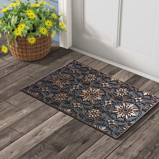A1 HOME COLLECTIONS LLC A1HC First Impression Rubber Pin Doormat, Floral Bronze 18"x30"