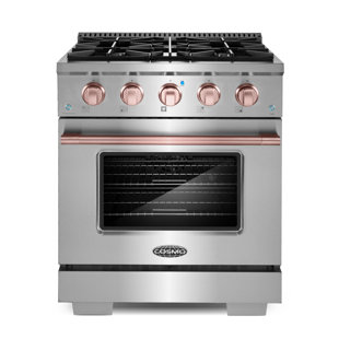 Cosmo 30" 3.5 Cubic Feet Smart Natural Gas Free Standing Range with 4 Burners