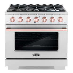 Cosmo 36" 4.5 Cubic Feet Smart Natural Gas Free Standing Range with 6 Burners