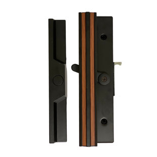 G.A.S. HARDWARE Diecast Sliding Patio Glass Screen Door Mortise Style Handle, Black Extruded Inside, Diecast Outside