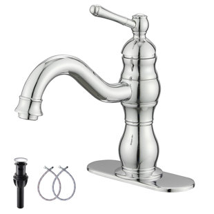 UFINE Single-Hole Single-handle Bathroom Faucet with Drain Assembly