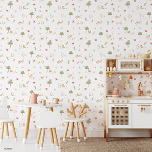 ROOM MATES Bambi Watercolor 18.86' L x 18" W Peel and Stick Wallpaper Roll