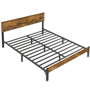 MILLWOOD PINES Sophronia Heavy Duty Bed Frame with Headboard and Footboard, No Box Spring Needed, No Noise, Easy Assembly