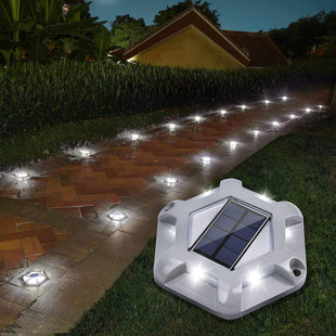 CG INTERNATIONAL TRADING White Solar Powered Integrated LED Step Light Pack (Set of 12)