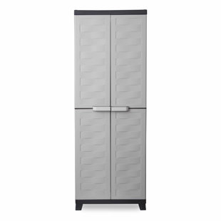 Ram Quality Products PREMIUM 4 Shelf Lockable Storage Utility Cabinet, Black