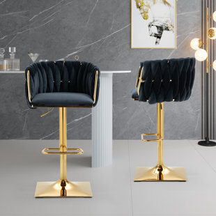 SHINYSWAN Swivel Adjustable Height Stool (Set of 2)
