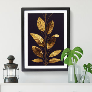 BIG BOX ART Golden Leaf Vol.2 - Picture Frame Print