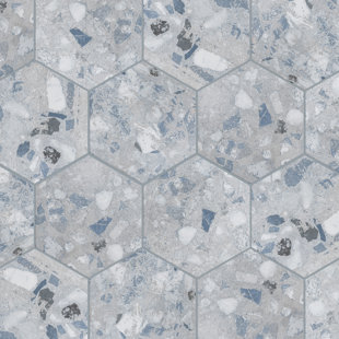 MEROLA TILE Recycle Hex 8.5" x 10" Porcelain Stone Look Wall & Floor Tile