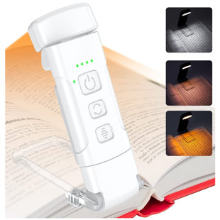 OAK DECOR BLAZE Book Light With Timer, Usb Rechargeable Reading Light With Memory Function, 1.4 Oz Ultralight Clip-On Bookmark Light, 3 Colors & 5 Brightness, 500 Mah Up To 80+Hrs, Perfect For Bookworms (Black)
