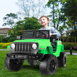 DREAMDWELL HOME 12V Electric Kids Ride On Jeep Car Vehicle with Parent Remote Control,Safety Belt,Light,Music Player