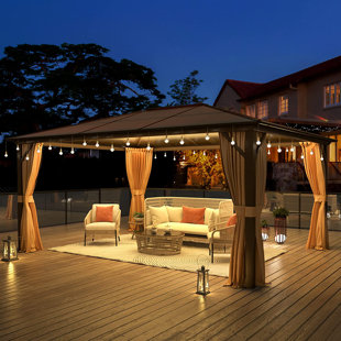 JOYHOUSEY 16 Ft. W x 12 Ft. D Aluminum Patio Gazebo