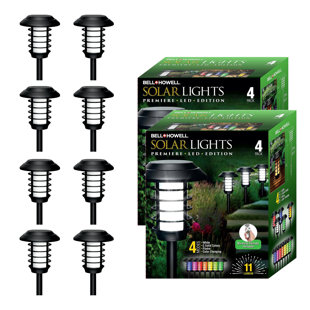 BELL + HOWELL Bell+Howell Color Changing Solar Powered Pathway Lights With Remote Control, Wireless Auto On/off (Set of 8)