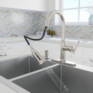 Clihome Pull Down Kitchen Faucet with Soap Dispenser