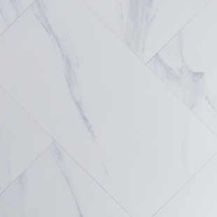 QUBE TILES Spectrum Marble 12" X 24" Carrara Polished Porcelain Floor & Wall Tile