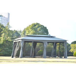 MAN WAH 20 Ft. W x 10 Ft. D Steel Patio Gazebo