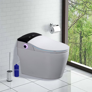 XSIX Smart Toilet Bidet Tankless, Auto Open/Close Lid, Elongated Dual Flush Toilet