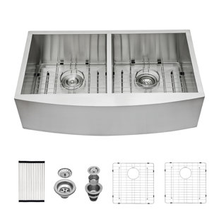 LEPUDAY 33'' L Double Bowl Stainless Steel Kitchen Sink