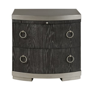 PULASKI FURNITURE Eve 2 - Drawer Nightstand in Black/Silver