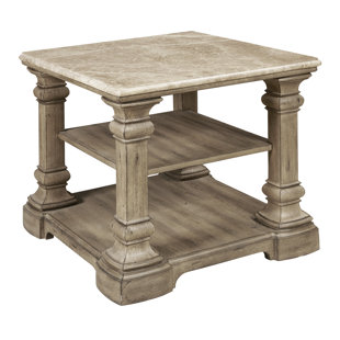 PULASKI FURNITURE Garrison Cove Stone-Top End Table with Storage