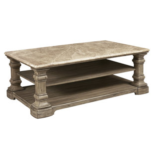 PULASKI FURNITURE Garrison Cove Stone-Top Coffee Table with Storage