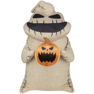 GEMMY INDUSTRIES The Nightmare Before Christmas Oogie Boogie Holding Pumpkin 18" Plush Front Door Greeter